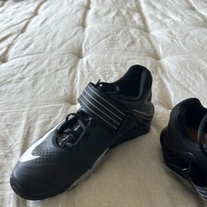 Black Cycling Shoes with White Accents